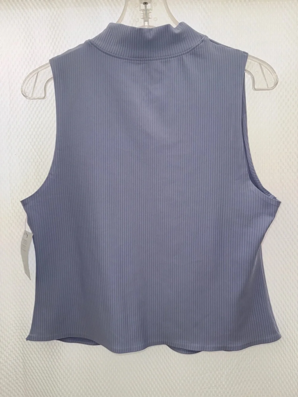 FLX Active Outdoor Ribbed Mock Neck Tank with Bust Darts - Periwinkle - XL - Picture 2 of 5